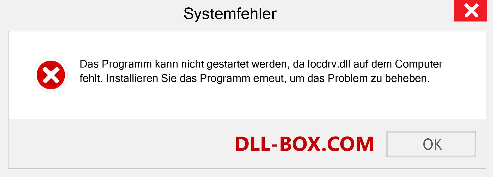 locdrv.dll-Datei fehlt?. Download für Windows 7, 8, 10 - Fix locdrv dll Missing Error unter Windows, Fotos, Bildern