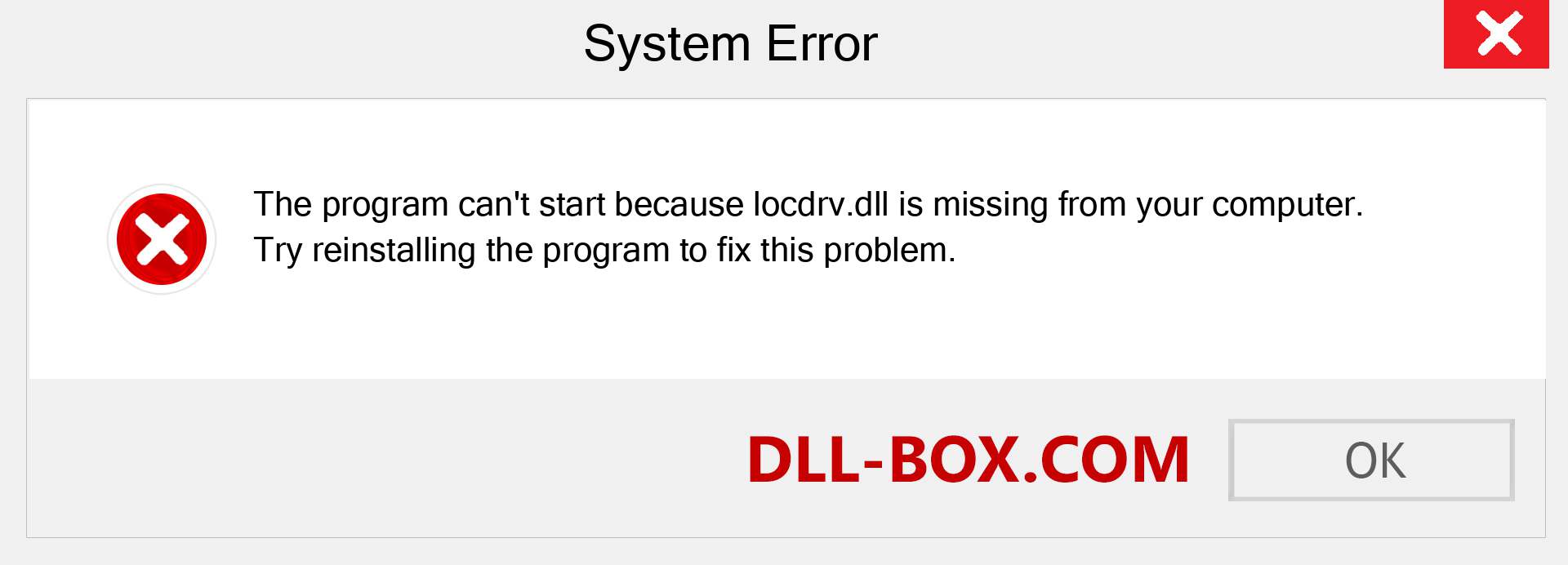  locdrv.dll file is missing?. Download for Windows 7, 8, 10 - Fix  locdrv dll Missing Error on Windows, photos, images