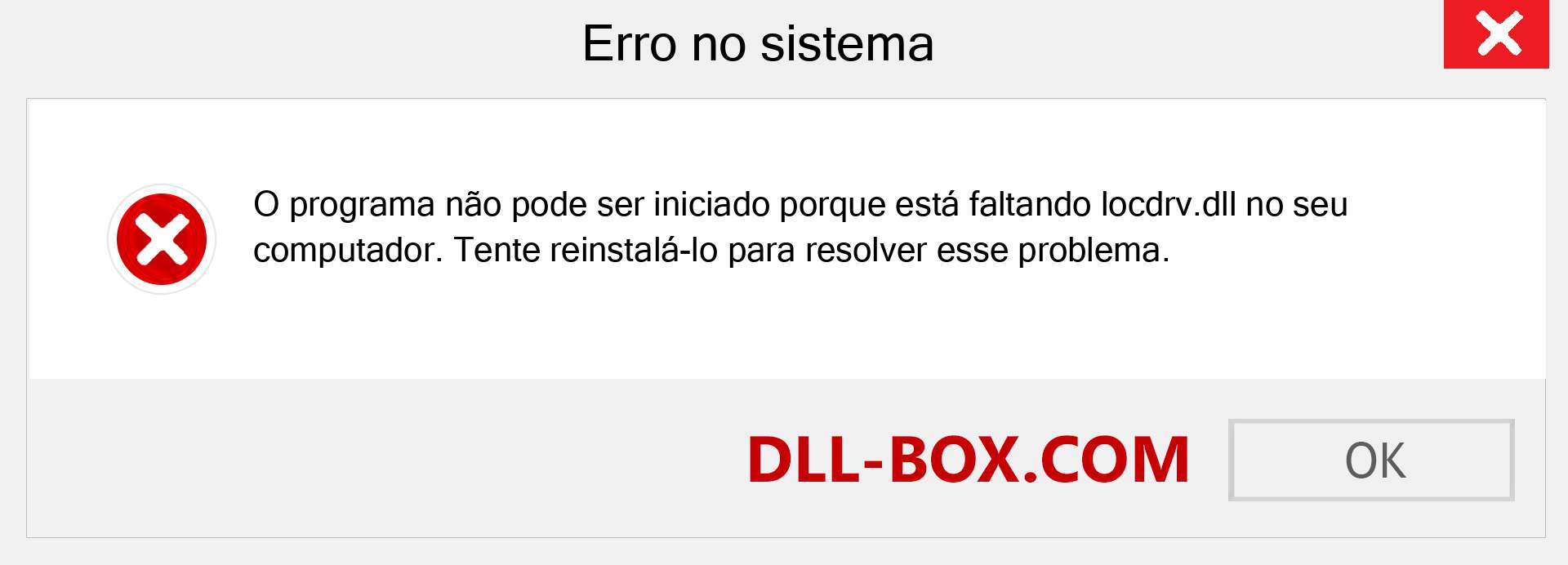 Arquivo locdrv.dll ausente ?. Download para Windows 7, 8, 10 - Correção de erro ausente locdrv dll no Windows, fotos, imagens